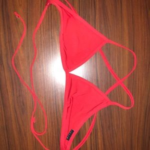 Red Jolyn Triangle Top cross back size large